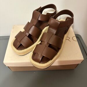 Pilcro Brown Leather Sandals